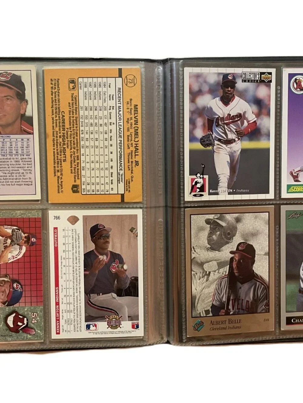 41 Card Lot 1980s-90s Cleveland Indians Trading Cards Album